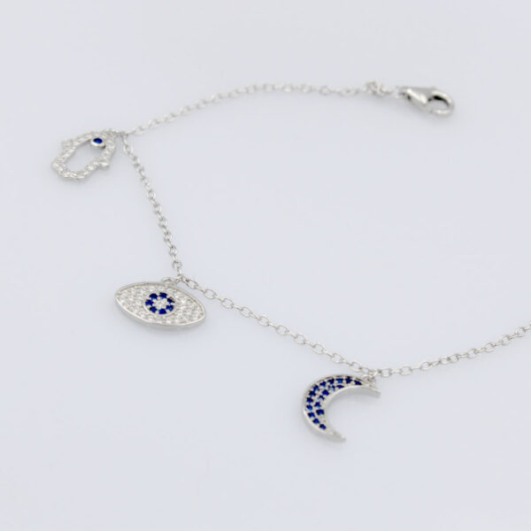 Pulsera de la SUERTE en Plata Ley 925 Rodiada y circonitas - Imagen 2