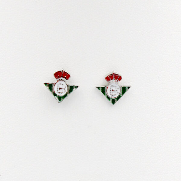 Pendientes del Betis en Plata Ley Rodiado a Color