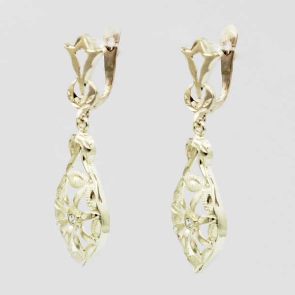 Pendientes Cordobeses largos en Oro 18 k - Imagen 2