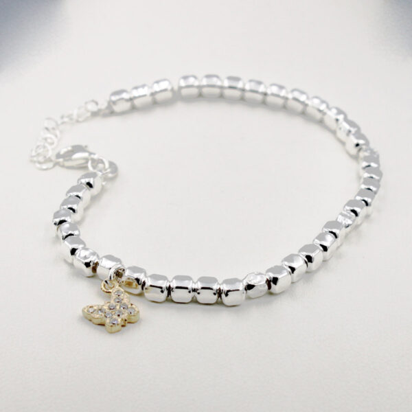 Pulsera con Abalorio Mariposa en Plata Ley 925