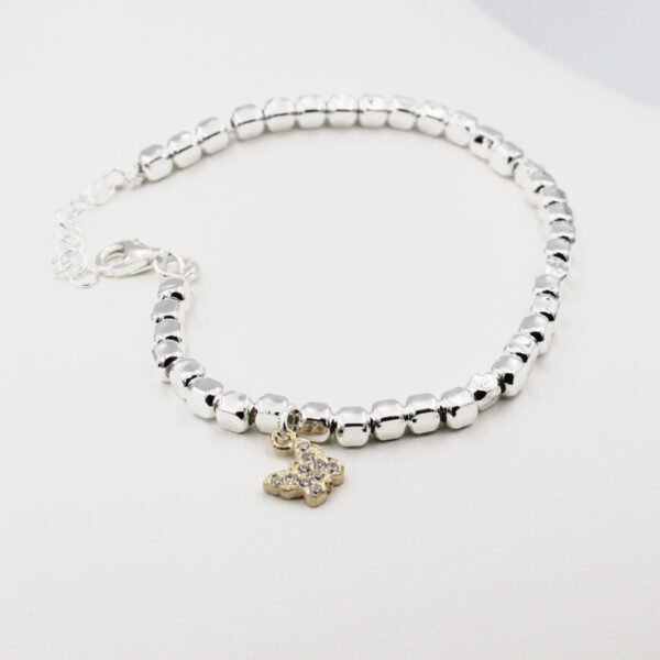 Pulsera con Abalorio Mariposa en Plata Ley 925
