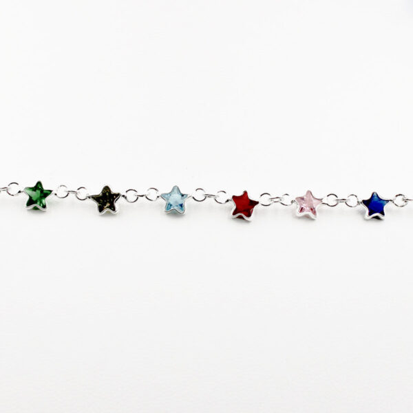 Pulsera Estrellas colores en Plata Ley