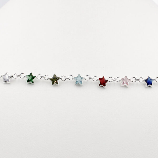Pulsera Estrellas colores en Plata Ley - Imagen 4