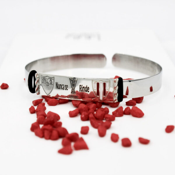 Pulsera Sevilla CF. Hombre en acero y Plata. Nunca se Rinde