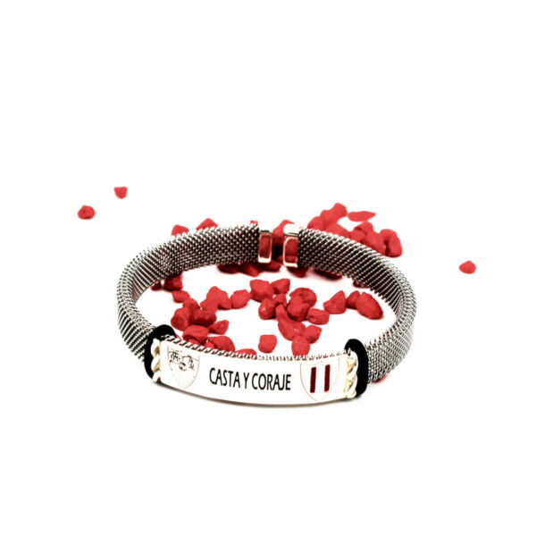 Pulsera del Sevilla de malla en plata y acero