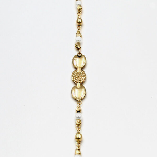 Pulsera con Perlas Plata de Ley Dorada