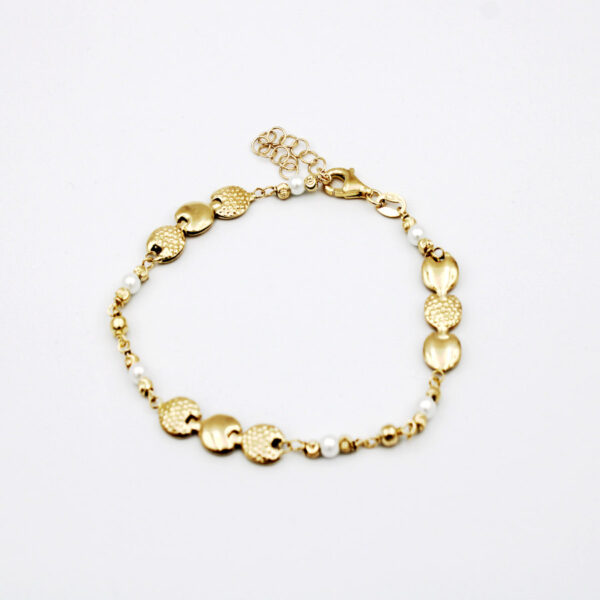 Pulsera con Perlas Plata de Ley Dorada - Imagen 4