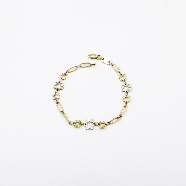 Pulsera Margaritas en Oro 18 k bicolor - Imagen 2