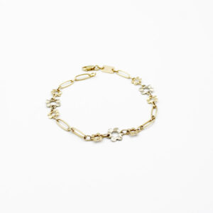 Pulsera Margaritas en Oro 18 k bicolor