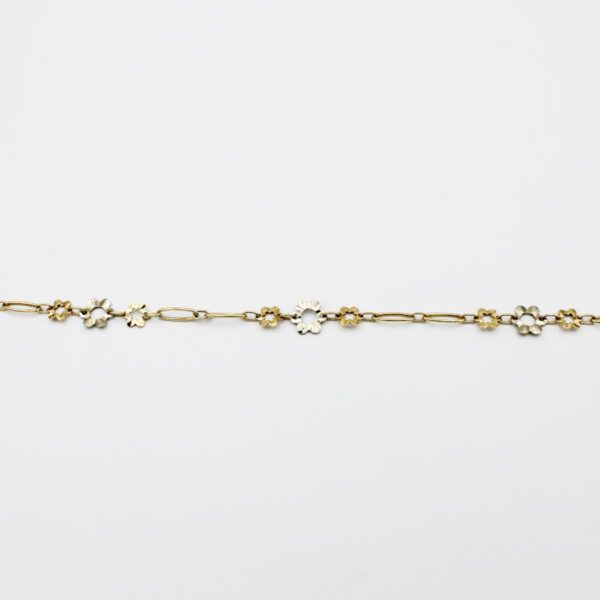 Pulsera Margaritas en Oro 18 k bicolor