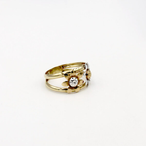 Sortija Margaritas en Oro 18k bicolor - Imagen 3
