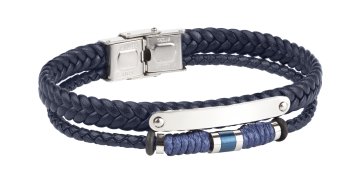 Pulsera DUWARD DT3090.05 En acero y Piel azul