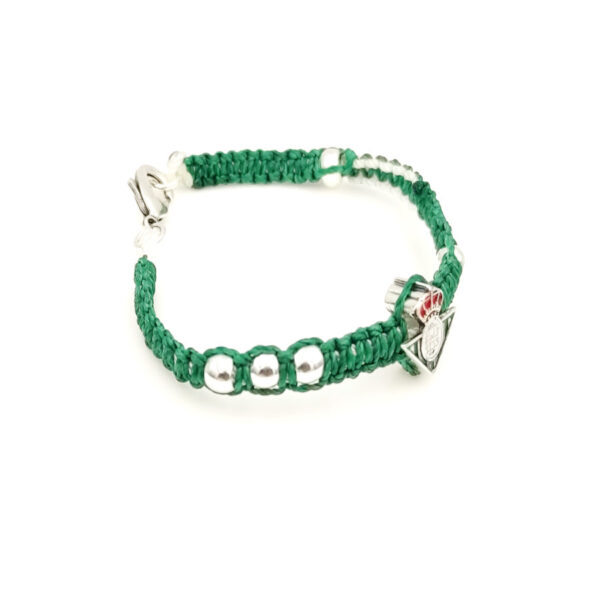 Pulsera Betis en Plata Ley en macramé - Imagen 3