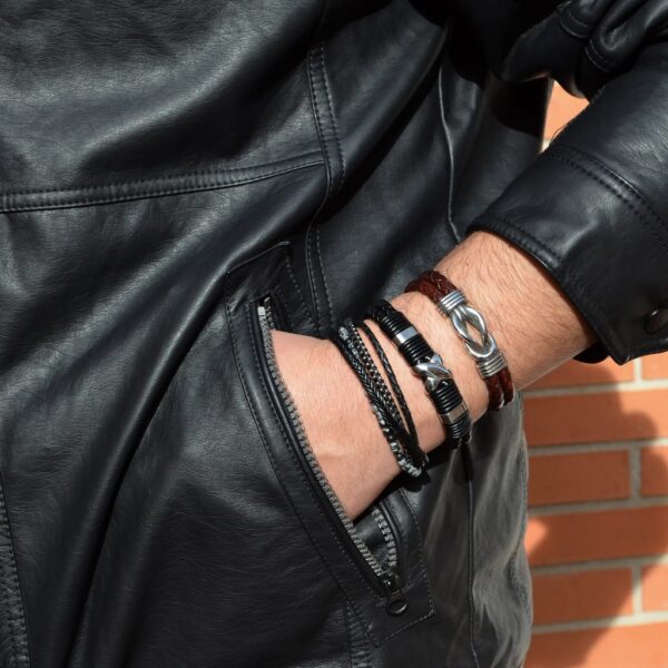 Pulsera DUWARD DT3098.00 En Piel marrón y Acero