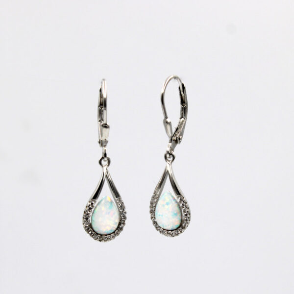 Pendientes largos. Cierre Ballestilla. Plata Ley Piedra y Circonitas