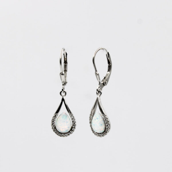 Pendientes largos. Cierre Ballestilla. Plata Ley Piedra y Circonitas