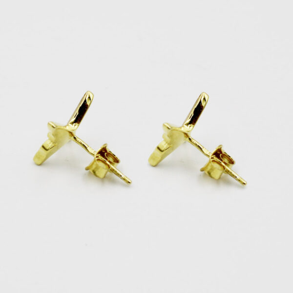 Pendientes Flor Turquesa en Plata Ley Dorada