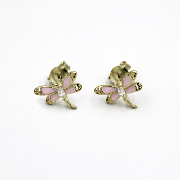 Pendientes Mariposas en Plata Ley Chapada Alas en Rosa