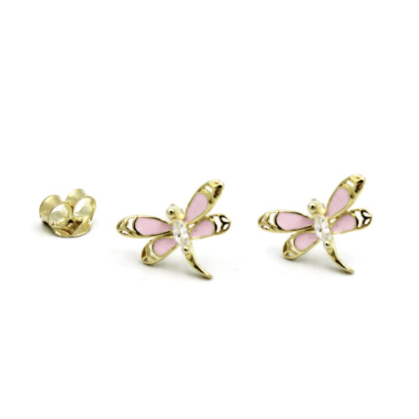 Pendientes Mariposas en Plata Ley Chapada Alas en Rosa - Imagen 4