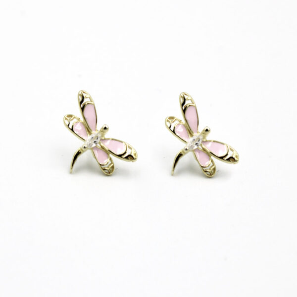 Pendientes Mariposas en Plata Ley Chapada Alas en Rosa