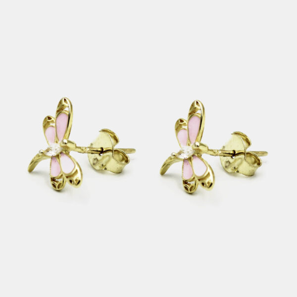 Pendientes Mariposas en Plata Ley Chapada Alas en Rosa - Imagen 3