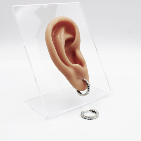 Aros de Clip con piedras circonitas transparentes - Imagen 5