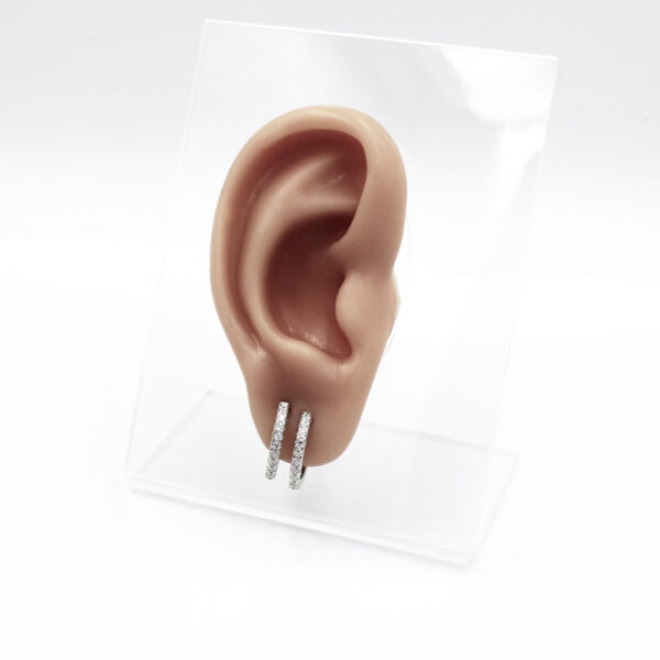 Aros de Clip con piedras circonitas transparentes - Imagen 4