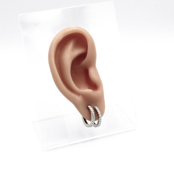 Aros de Clip con piedras circonitas transparentes - Imagen 3