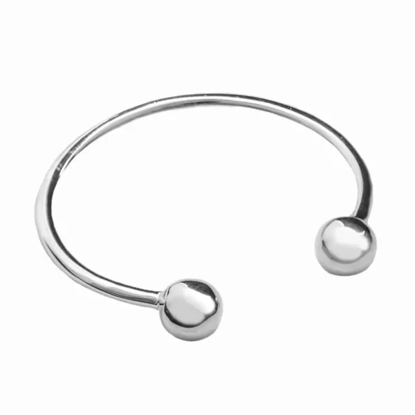 Pulsera dos bolas hilo redondo en Plata Ley 925
