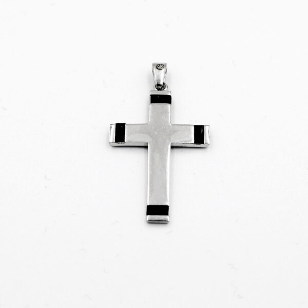 Cruz en Plata Ley con piedras negras Marca DUWARD - Imagen 4
