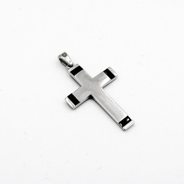 Cruz en Plata Ley con piedras negras Marca DUWARD - Imagen 3