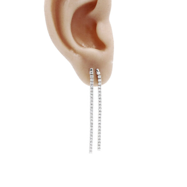 Pendientes largos DS6020.00 Duward circonitas. Plata Rodiada
