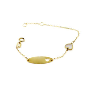 Esclava bebé en Oro 18k corazón con nacar