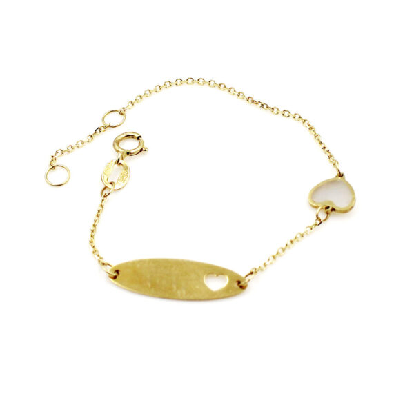 Esclava bebé en Oro 18k corazón con nacar