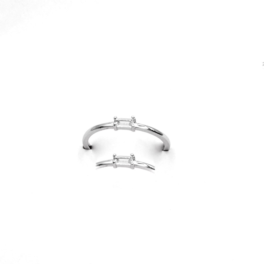 Anillo con Piedra circonita rectangular en plata Ley. SO04270 - Imagen 5