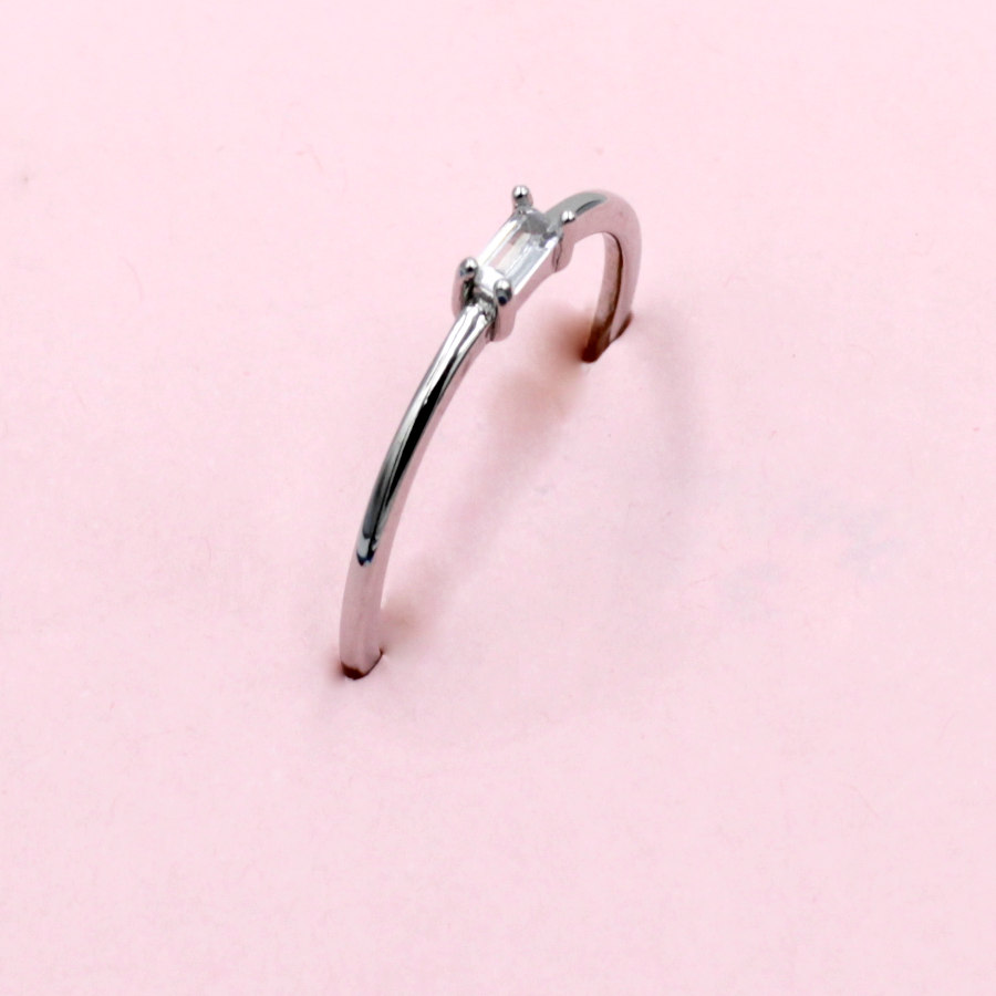 Anillo con Piedra circonita rectangular en plata Ley. SO04270 - Imagen 3