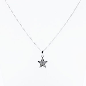 Gargantilla de Estrella en Plata Ley Rodiada y Circonitas