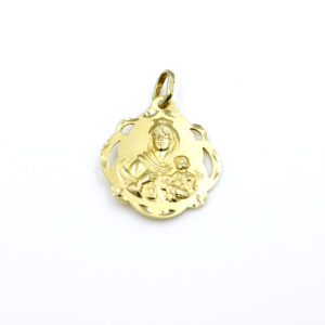 Medalla Escapulario Corazón Jesús. Virgen del Carmen Oro 18k