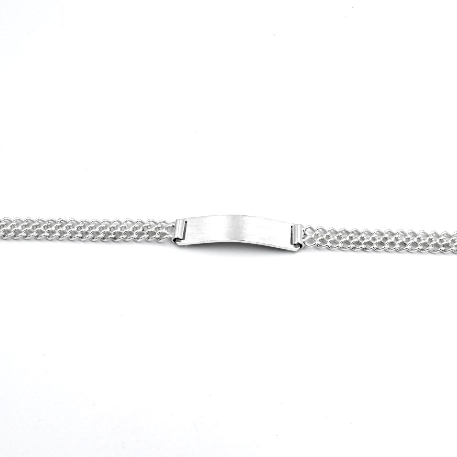 Esclava Doble Barbada para mujer en Plata Ley