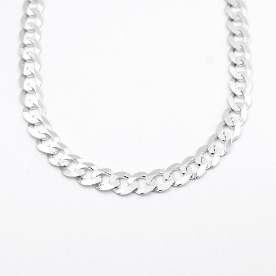 Cadena modelo Barbada en Plata de Ley 925.