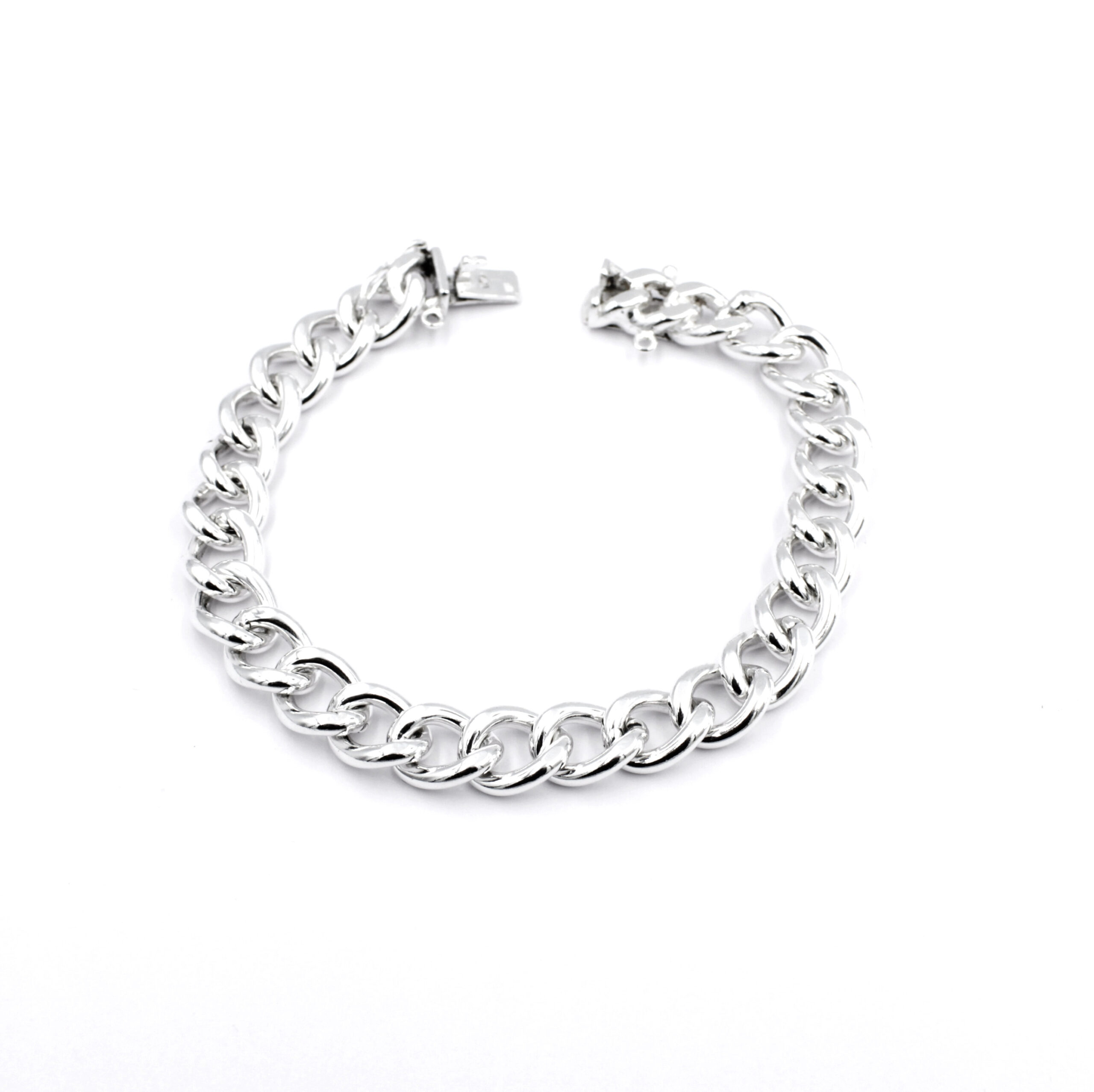 Pulsera Barbada Gruesa y maciza de Plata Ley 925