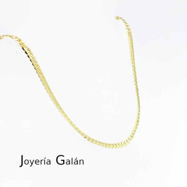 Cadena de Serpiente en Acero Dorada. 70 cm