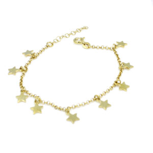 Pulsera abalorios de estrellas en plata ley 925 chapada