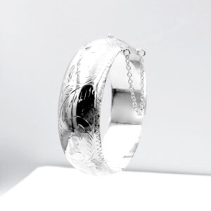 Pulsera de media Caña Labrada en Plata ley 925