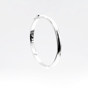 Pulsera Ovalada de Media Caña en Plata Ley