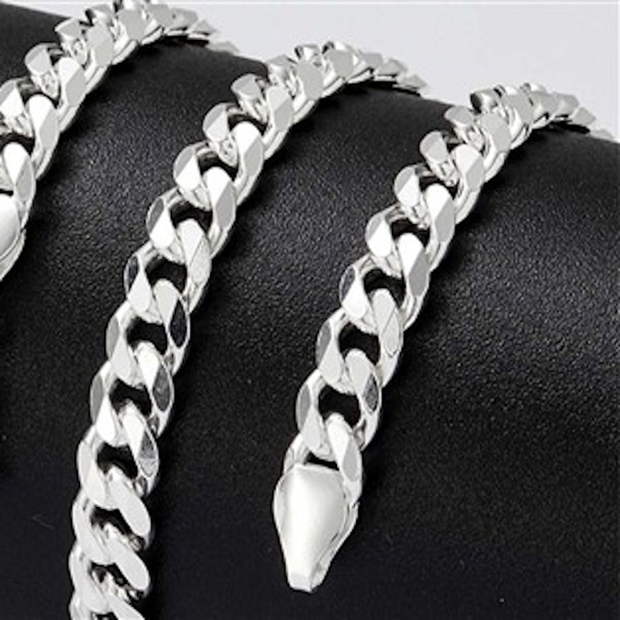 Pulsera Barbada Gruesa y maciza de Plata Ley 925