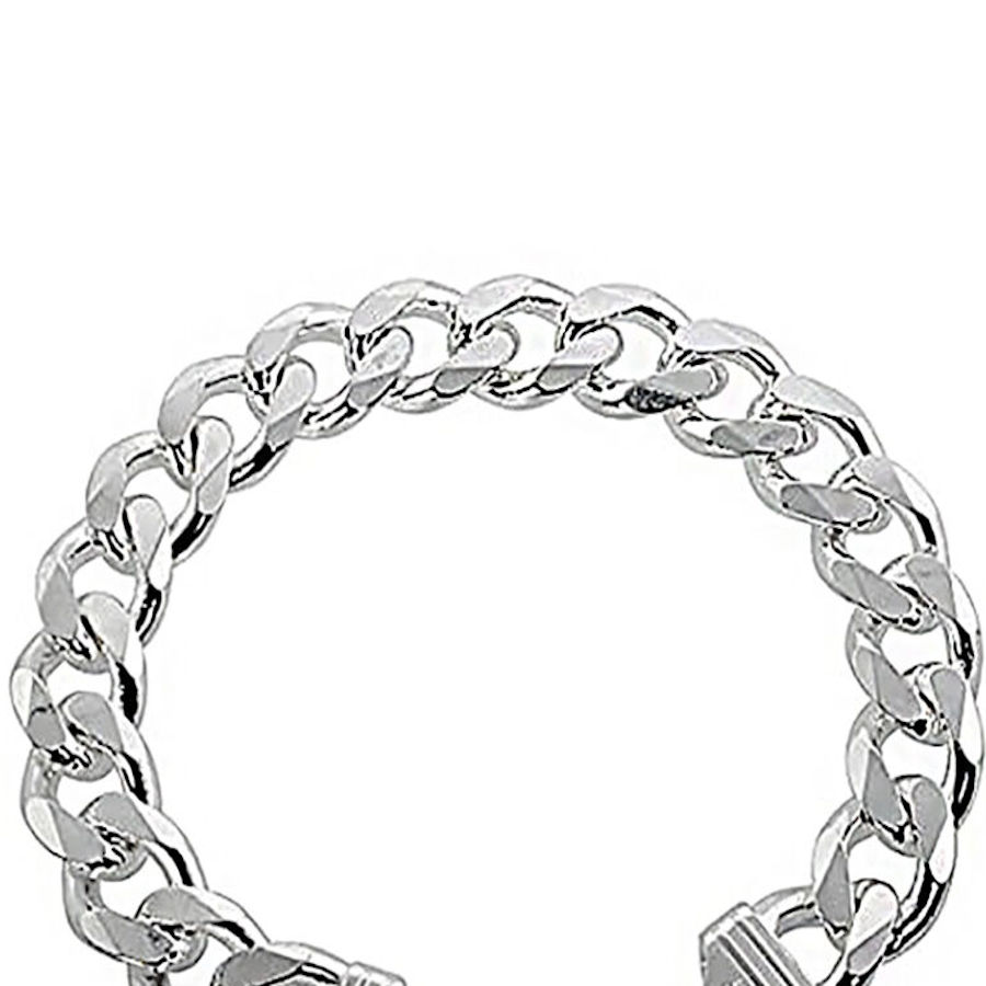 Pulsera Barbada Gruesa y maciza de Plata Ley 925