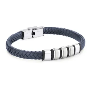 Pulsera Duward  DT3024.85 para hombre en acero inoxidable y piel