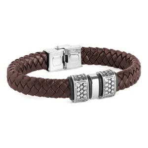 Pulsera Duward  DT3075.00 para hombre en acero inoxidable y piel