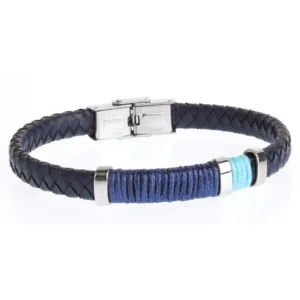 Pulsera Duward  DT3079.05 para hombre en acero inoxidable y piel